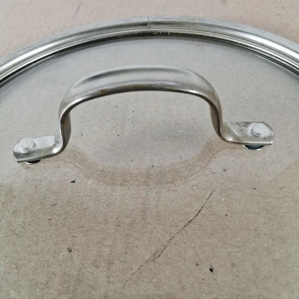 Calphalon Tempered Glass Lid 10 Stainless Steel Rim Handle Replacement Lid Only